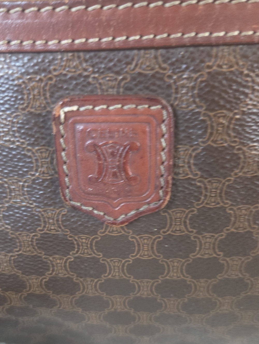 Celine Brown Monogram Crossbody Messenger Bag Euc Like New - Picture 2 of 15